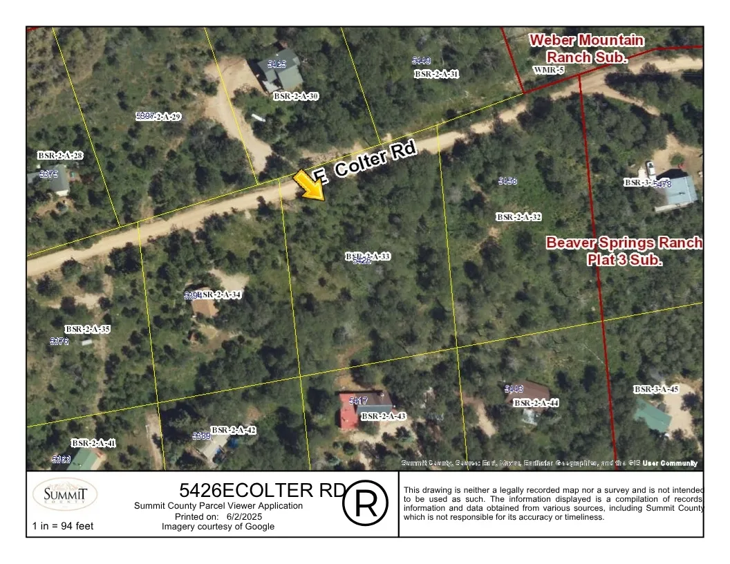 Parcel Viewer Application. Illustrating property boundaries and geographic features for the subject property
