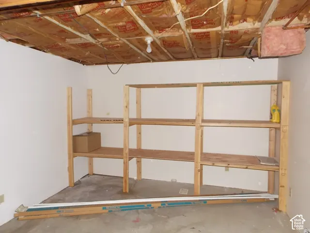 Additional pantry space in the basement