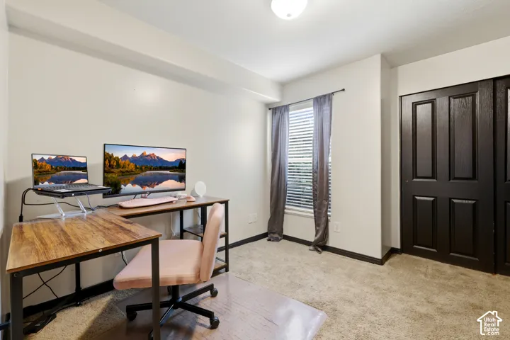 Basement bedroom, which can also be a bedroom with a sliding door closet.