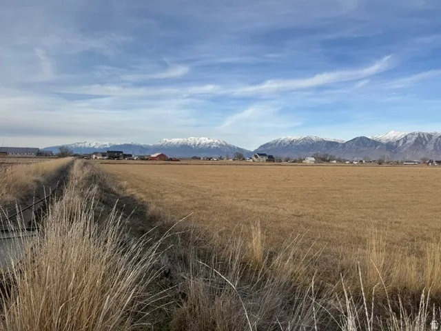 Expansive, undeveloped parcel with natural grasses and distant mountain range backdrop