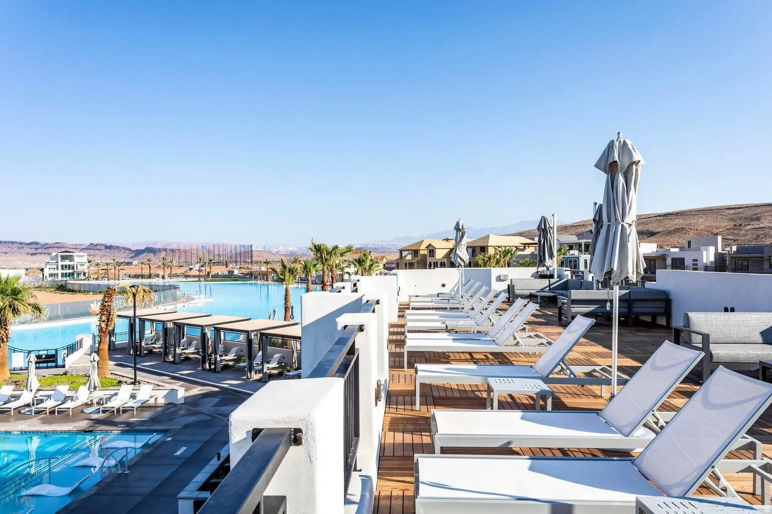 Rooftop terrace with wood-finish decking