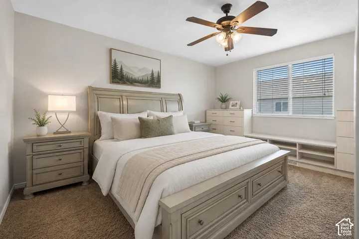 Digitally Staged Primary Bedroom