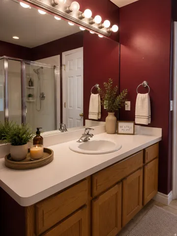 Virtually Staged primary suite bath. Separate tub/shower