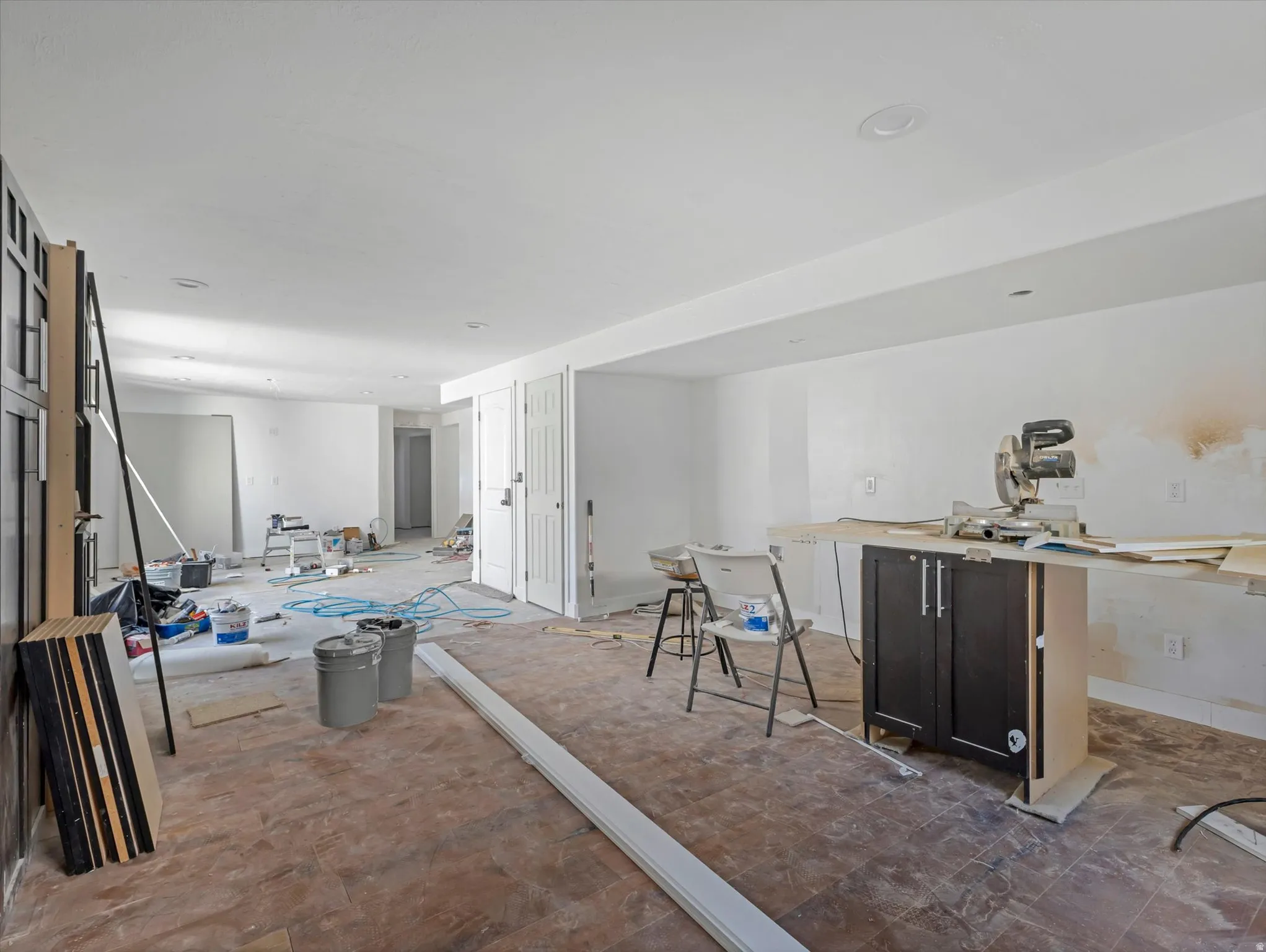 Unfinished interior space offering customization opportunities