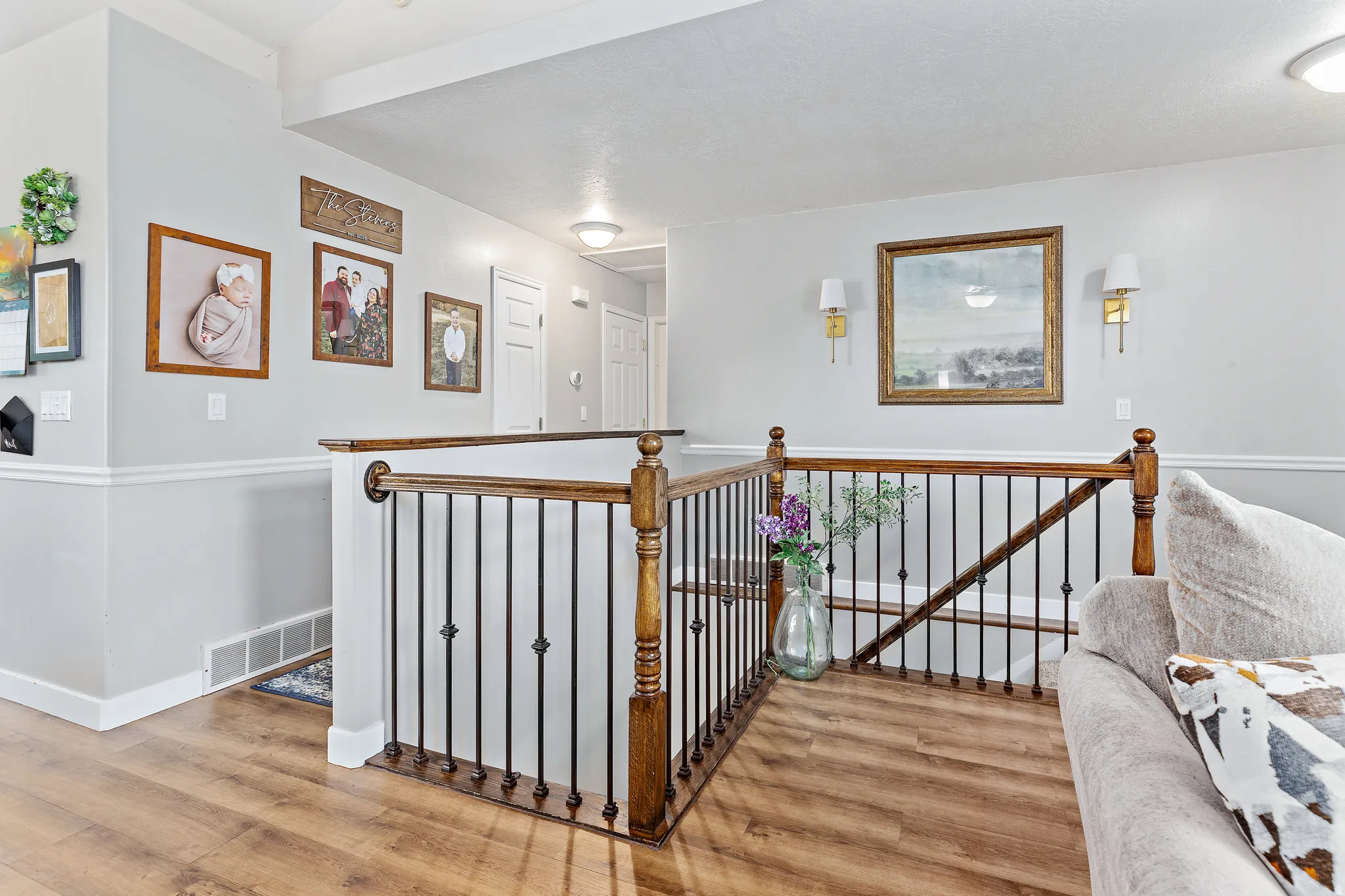 Wood-finish flooring throughout