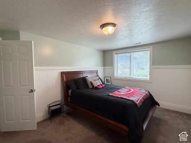 Basement bedroom with batten board