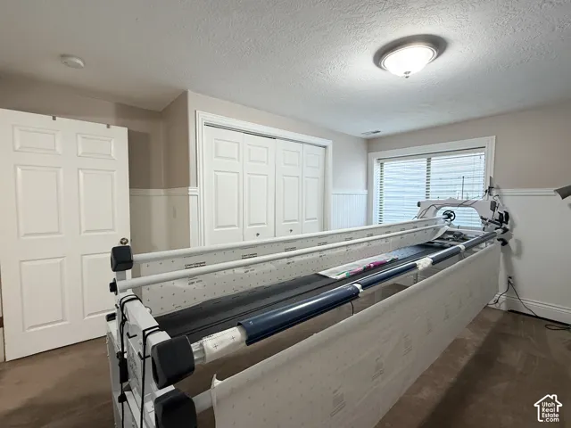 Roomy bedroom with batten board