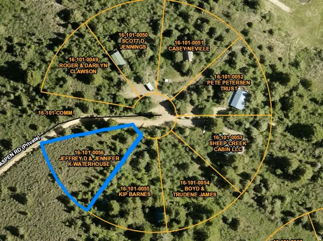 Plat Map. Illustrating property boundaries and owner details for the highlighted parcel and surrounding properties