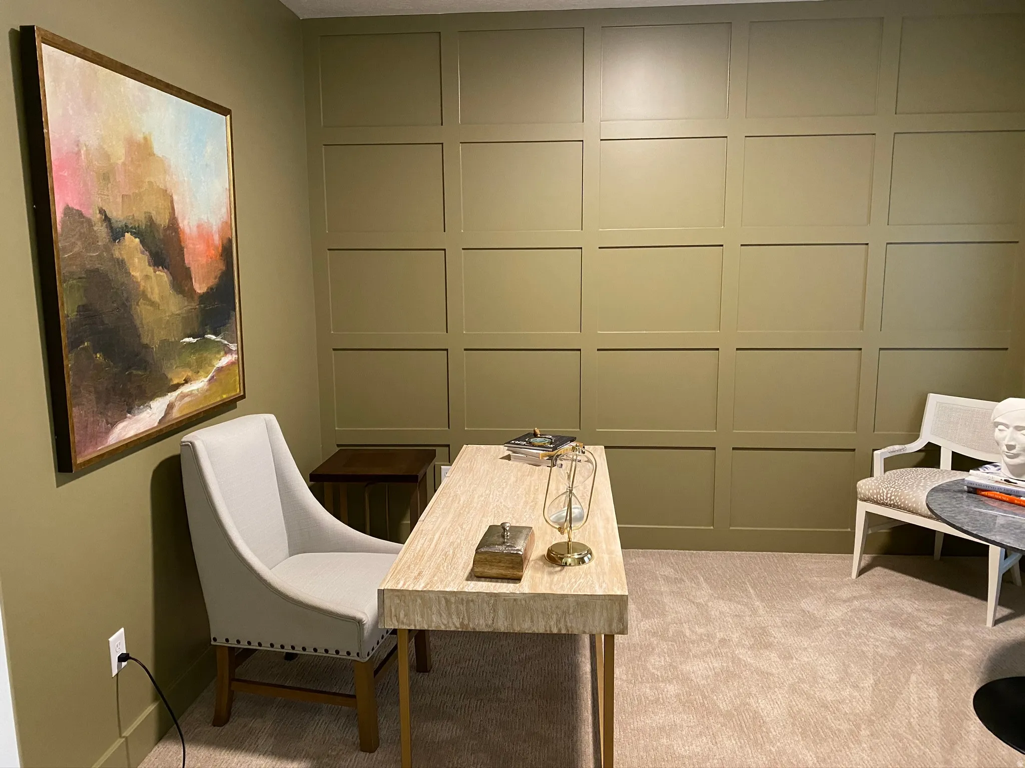Accent wall featuring square panel molding