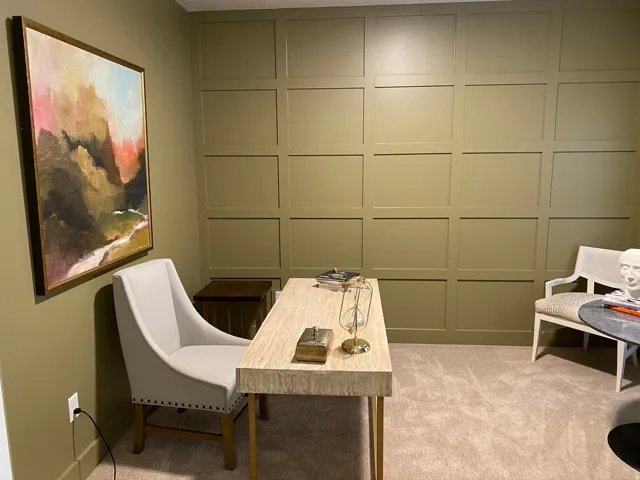 Accent wall featuring square panel molding