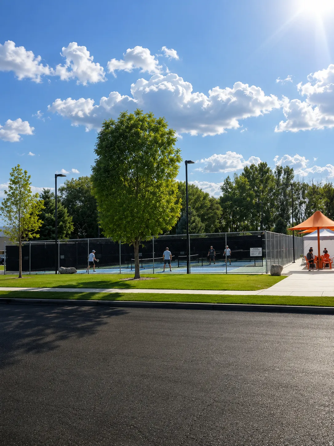 City Pickleball Court through the block