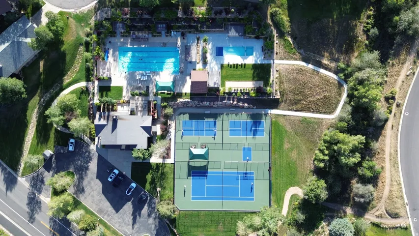 Aerial perspective showcasing extensive recreational amenities
