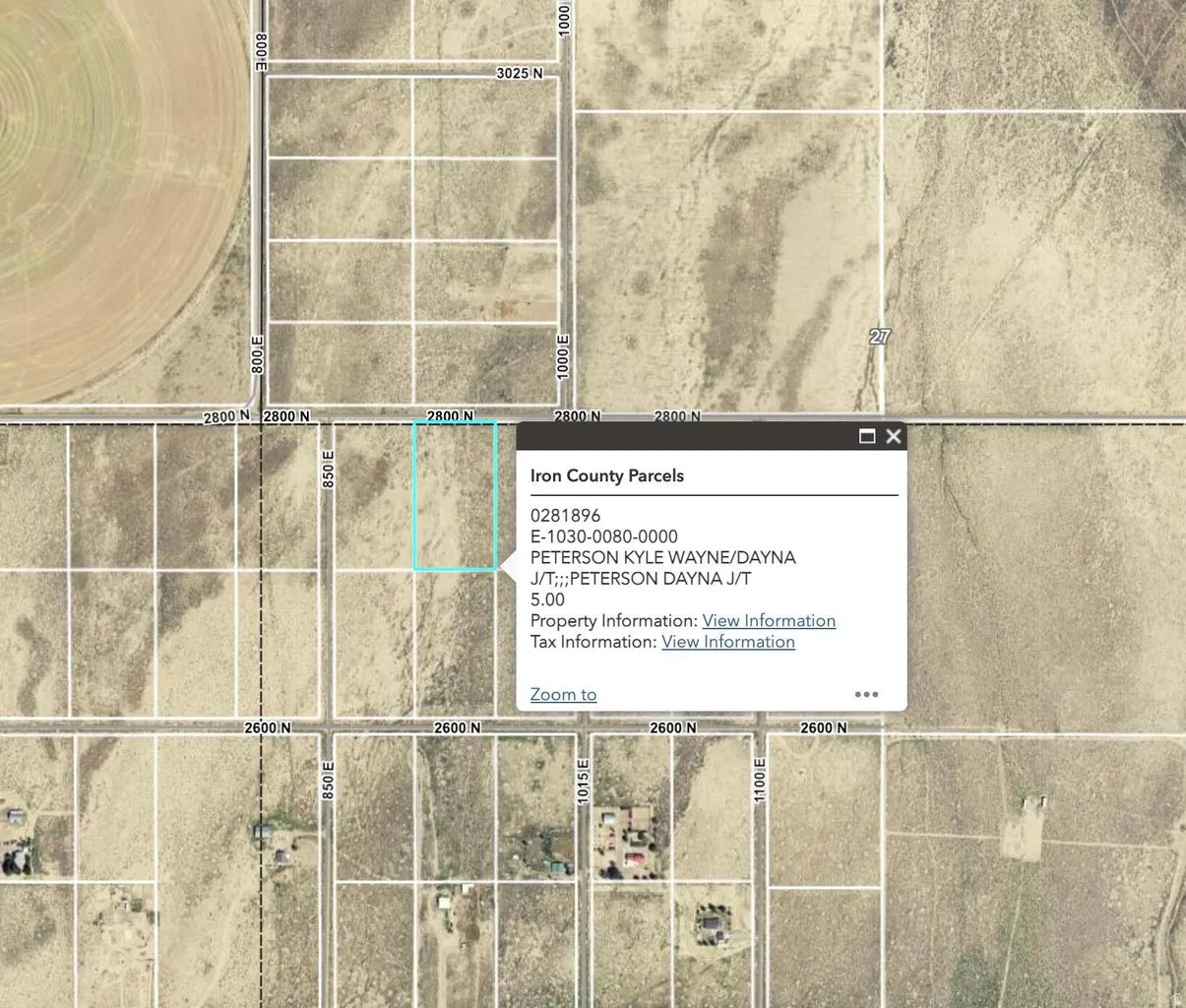 Geospatial Property Map. Displaying property boundaries and associated parcel details