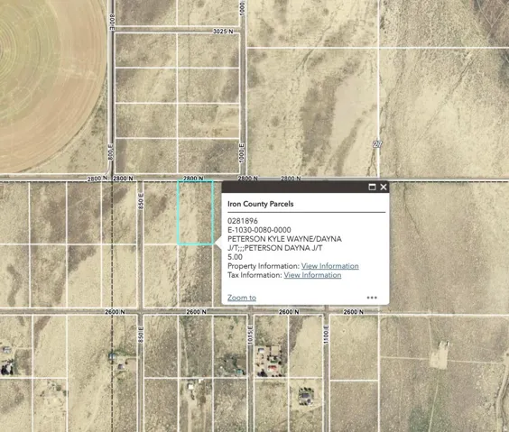 Geospatial Property Map. Displaying property boundaries and associated parcel details