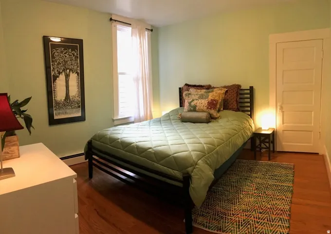 Hardwood flooring complementing light-toned walls