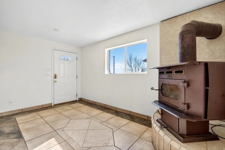 Tile flooring with an intricate geometric pattern