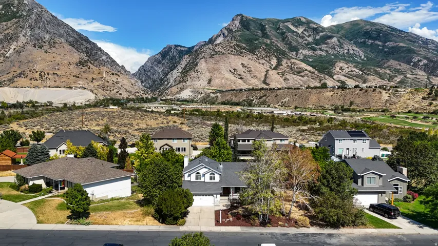 Residential properties situated in a mountainous landscape