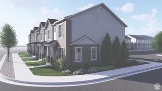 Row of contemporary townhomes featuring a clean architectural design