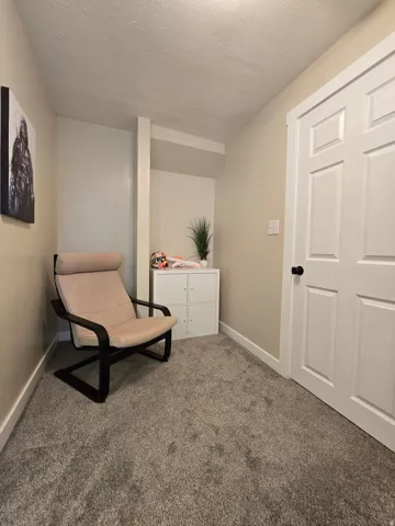 Neutral-toned carpeting paired with light beige walls