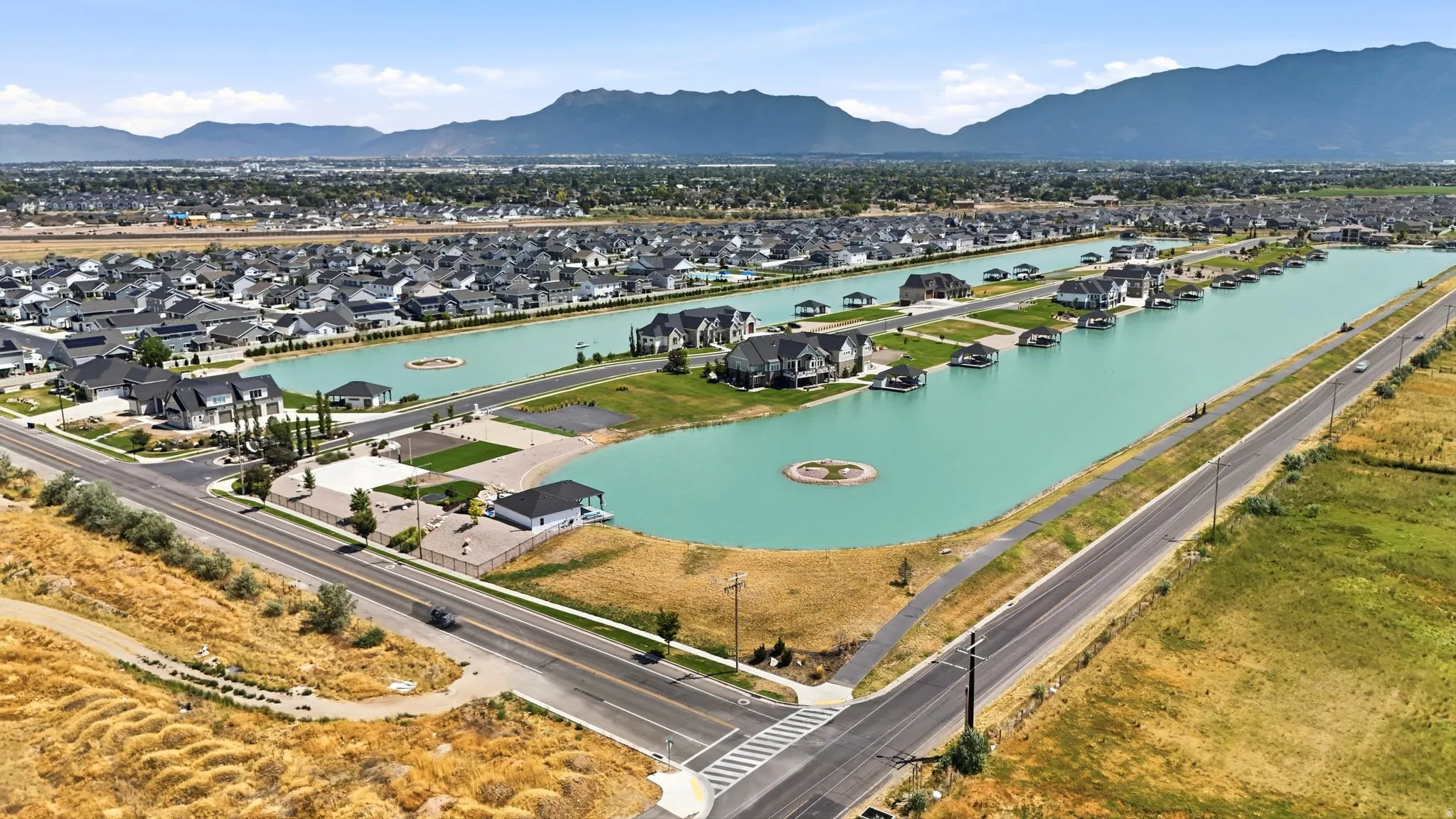 Two private community lakes with tunnel access between the two on the East end