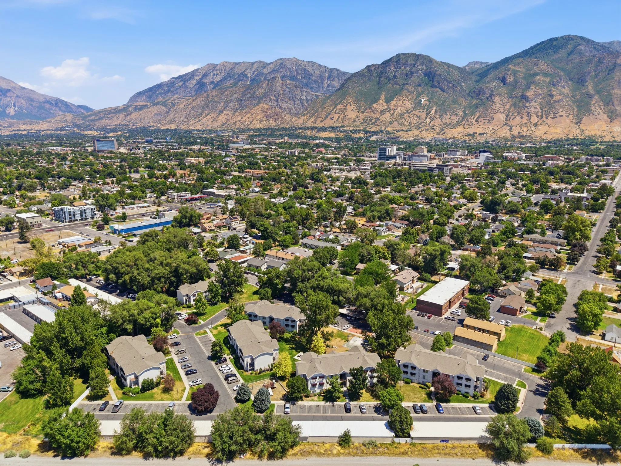 Expansive residential area with a prominent mountain backdrop