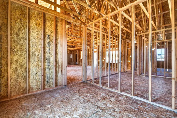 New construction framing showcasing structural elements