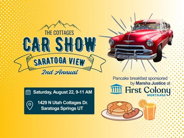 Event Advertisement. Detailing a car show event, including date, time, and location