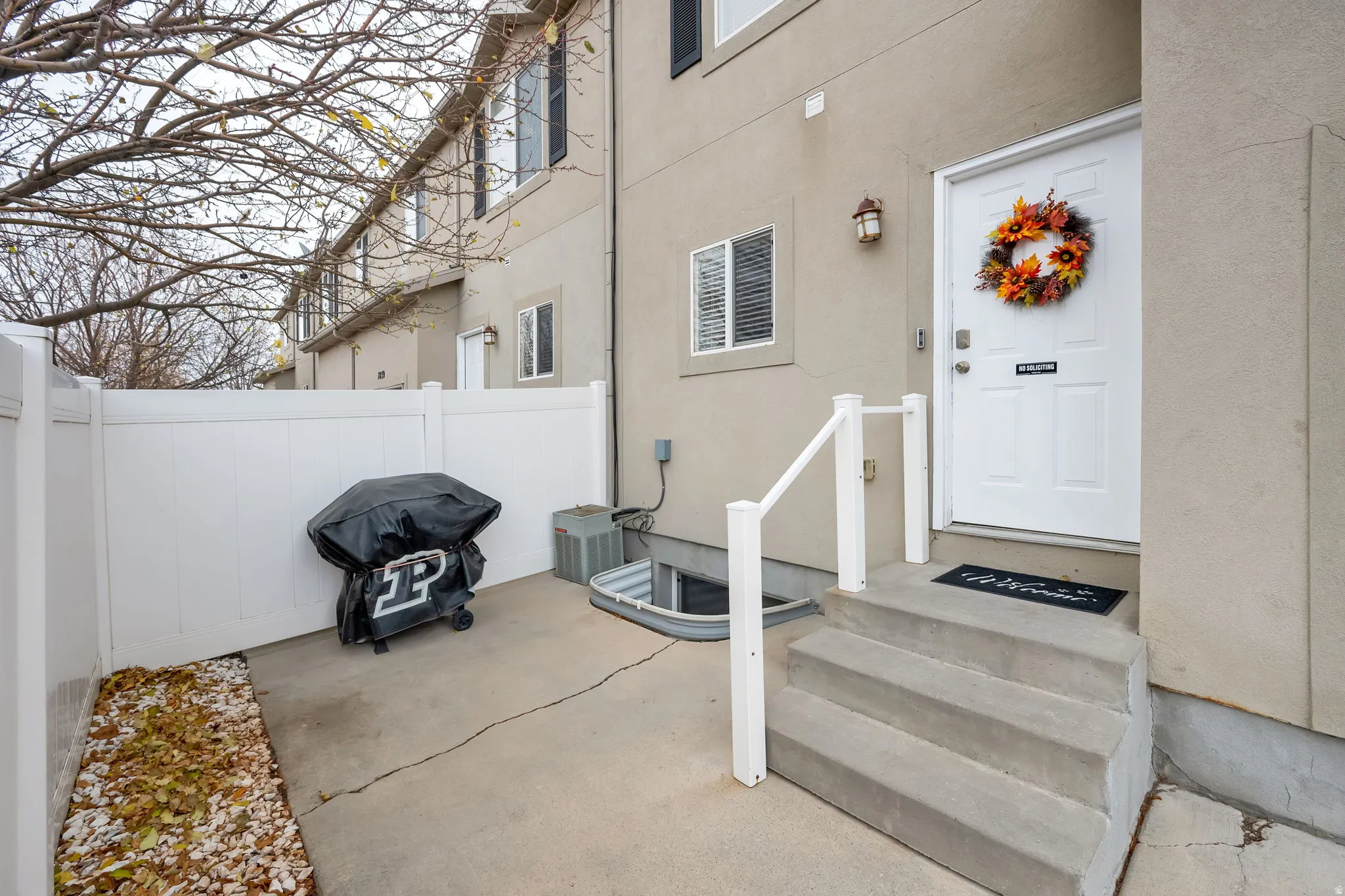 Private patio area with concrete surfacing