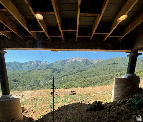 Mountain scenery frames the property