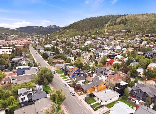 Mountainous terrain with varied residential architecture