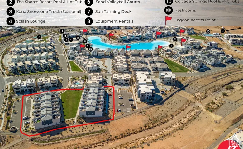 Aerial Site Plan. Illustrating the property's layout with marked amenities and access points