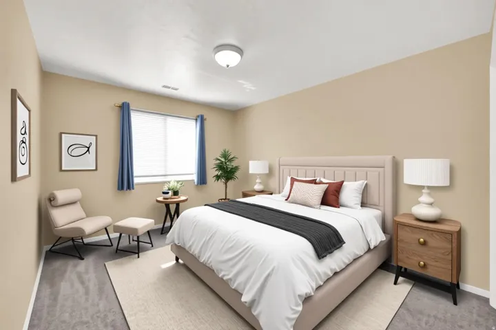 Virtually staged bedroom 1
