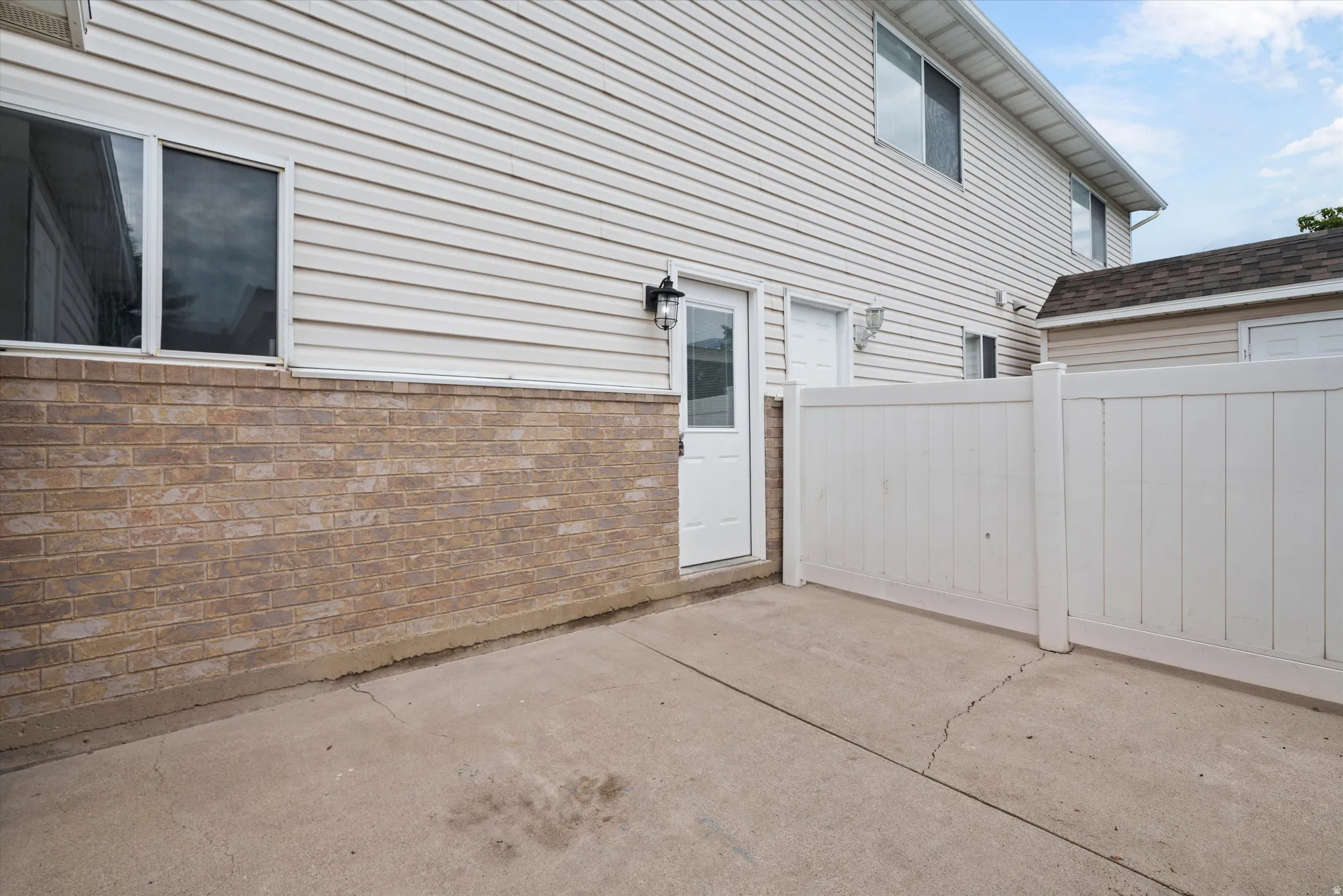 Fenced back patio