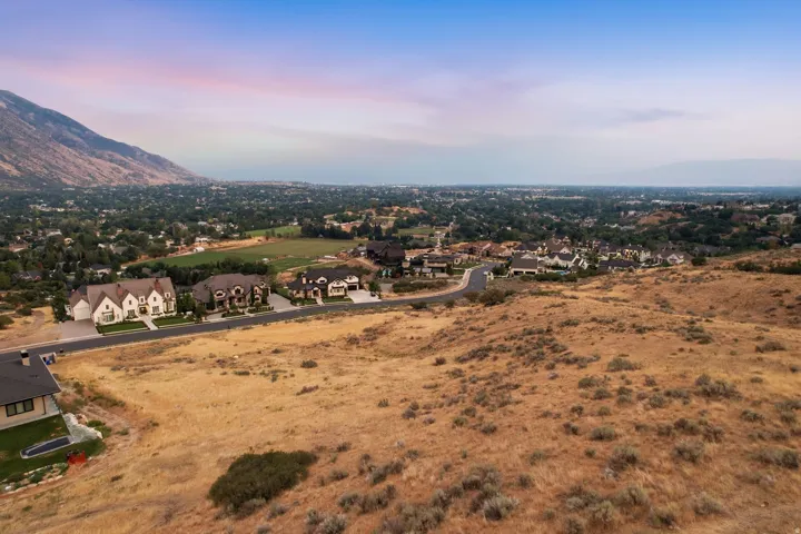 Elevated residential development with new construction homes and mountain scenery