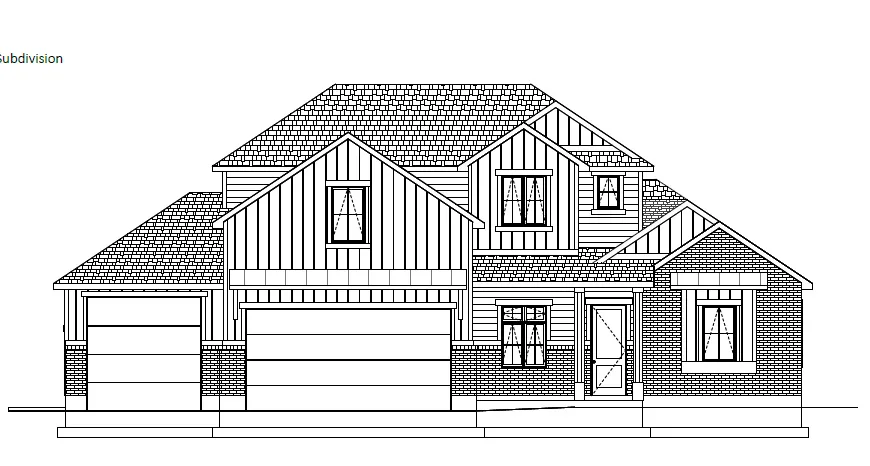 Architectural Drawing. Illustrating the exterior elevation of the property