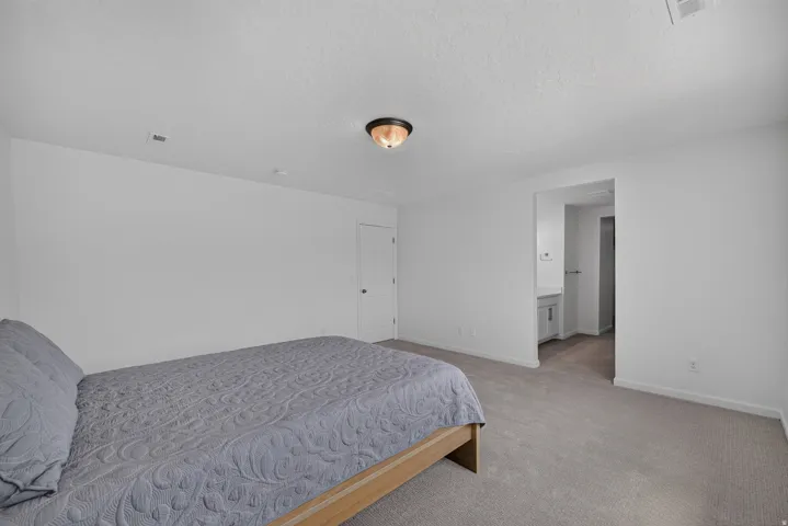 Spacious room with light neutral wall tones and a ceiling-mounted light fixture