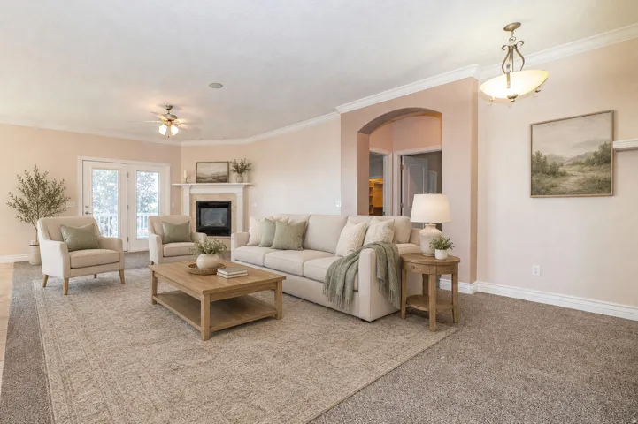 Virtually staged living room