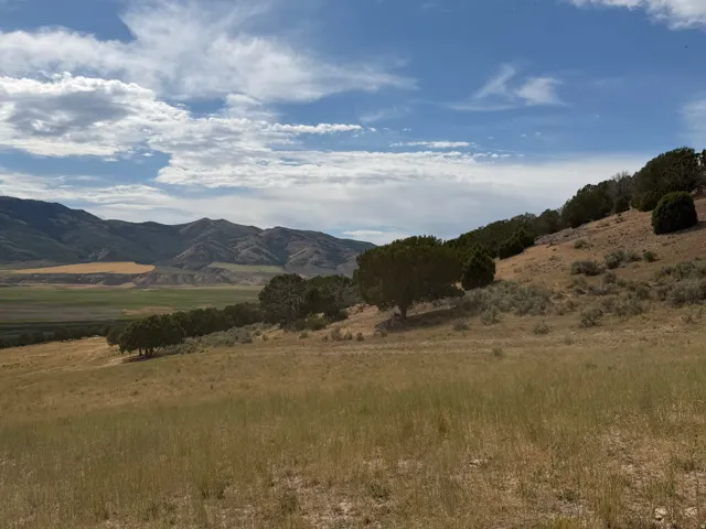 Expansive natural landscape featuring rolling hills and distant mountains