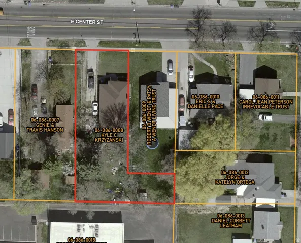 Plat Map. Illustrating property boundaries and owner details for the parcels depicted