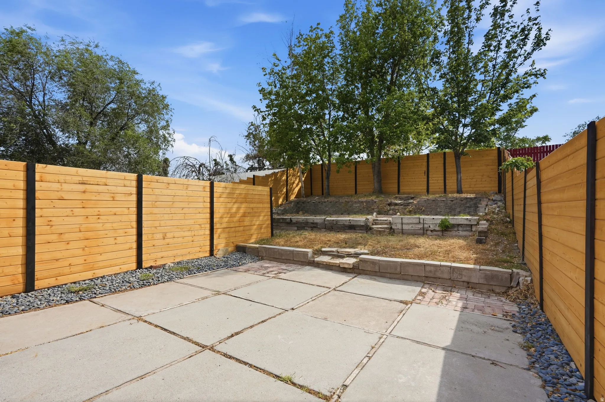 View from patio to back fence.