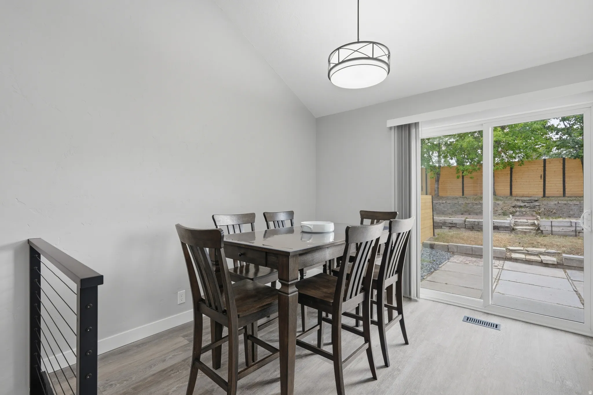 Dining area with view to backyard.