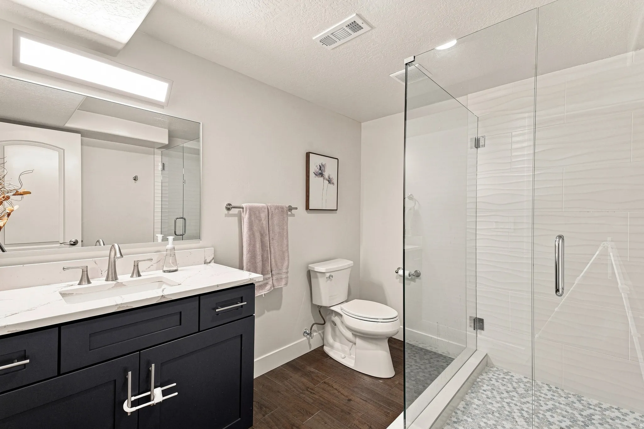 ALL NEW Full Bathroom with Euro Glass Shower in Basement