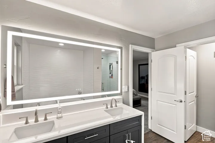 NEW Cabinets, Quartz Counters, Dual Sinks, Mirror, Lighting, Plumbing Fixtures