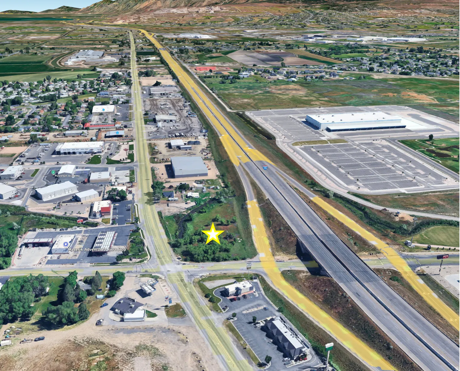 Aerial view looking North