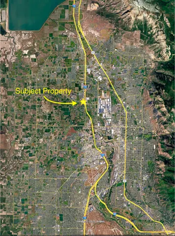 Aerial view of property's location