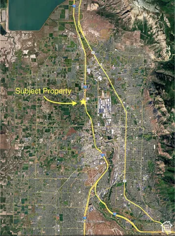 Aerial view of property's location