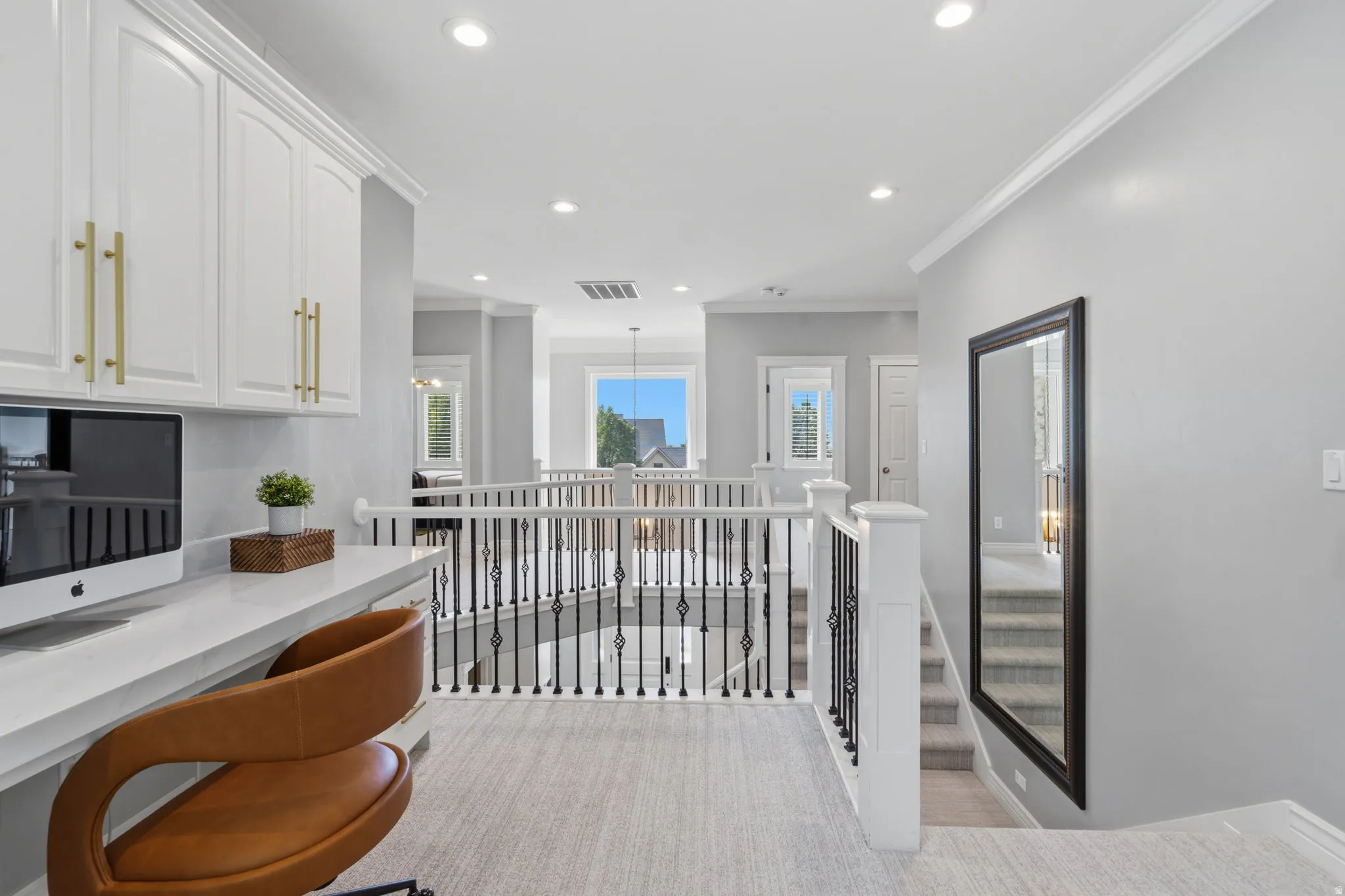 Thoughtfully designed with outward-facing computer stations for easy parental visibility, plus three large windows overlooking the tree-filled backyard.