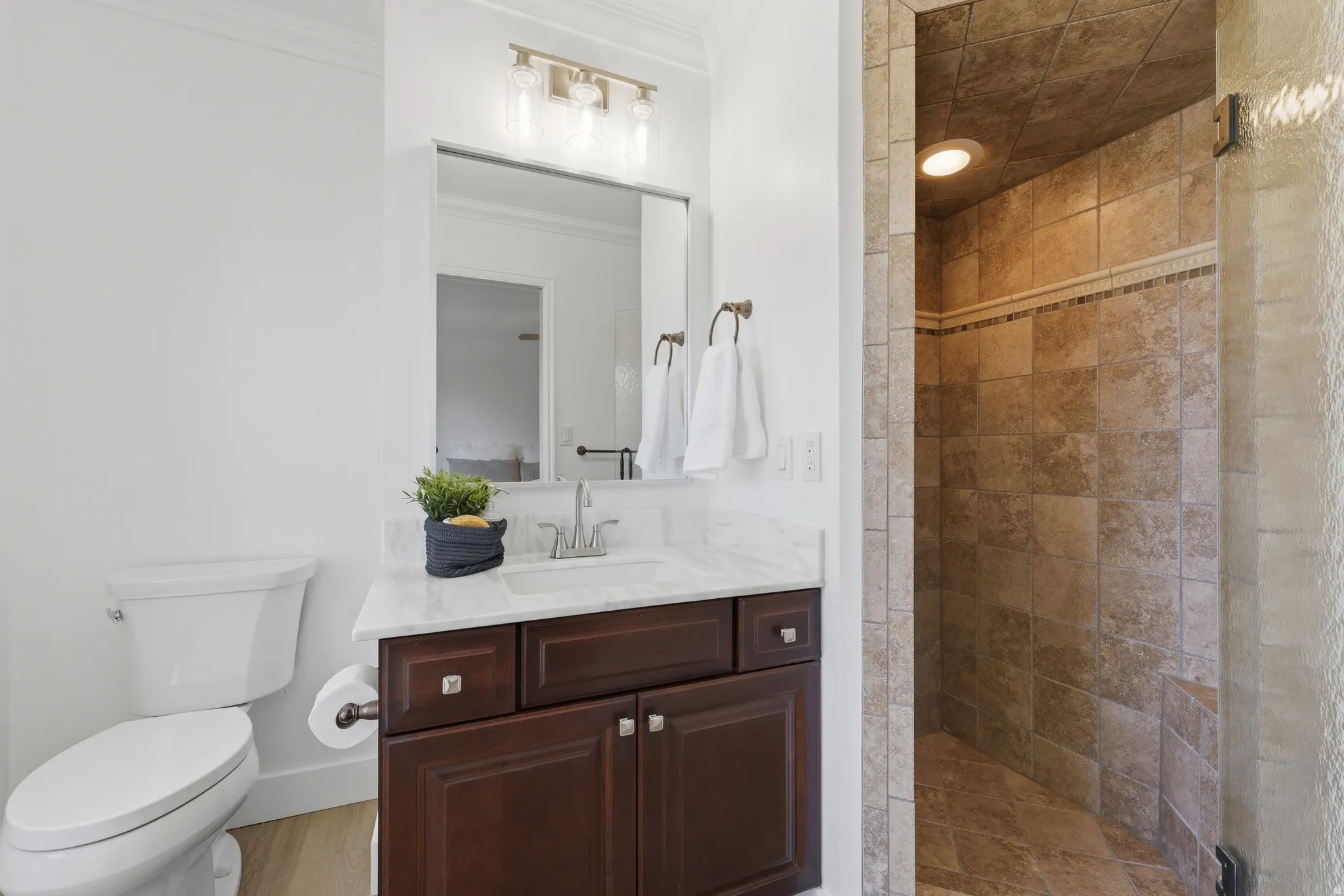 Second primary 3/4 bath with walk-in shower.