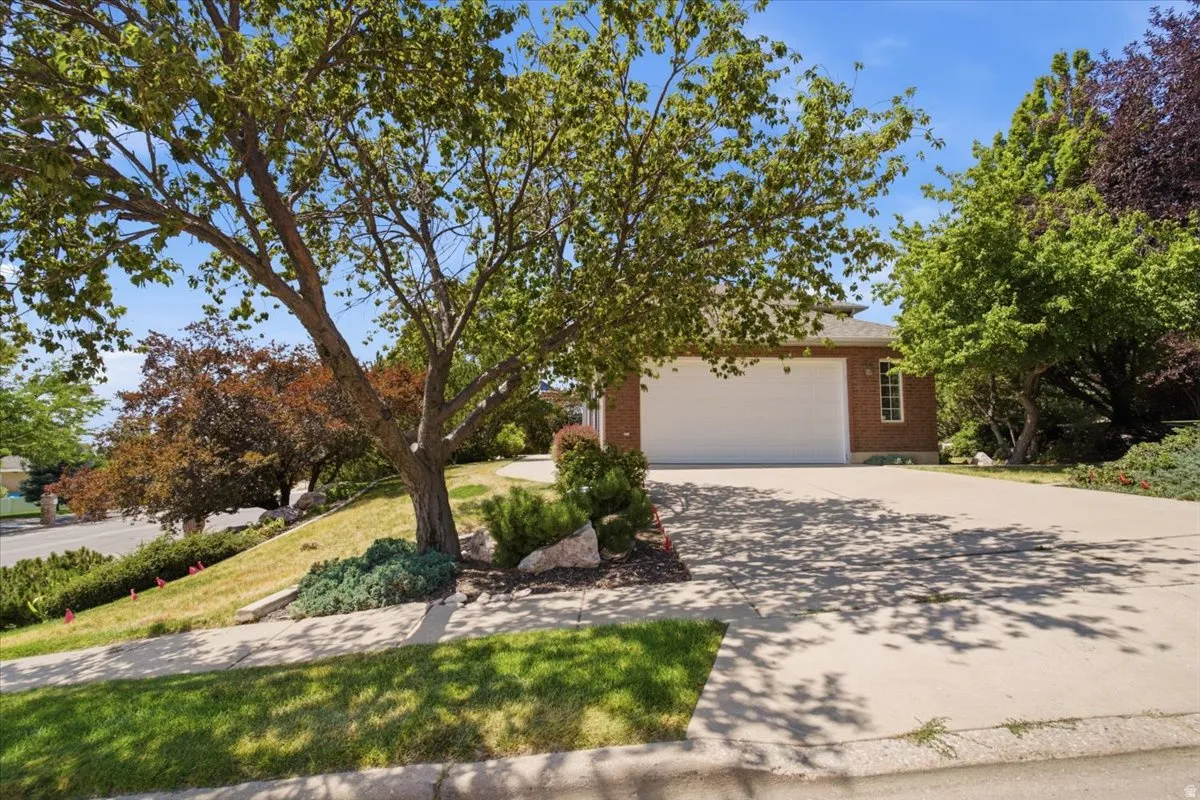 Brick exterior with an integrated two-car garage