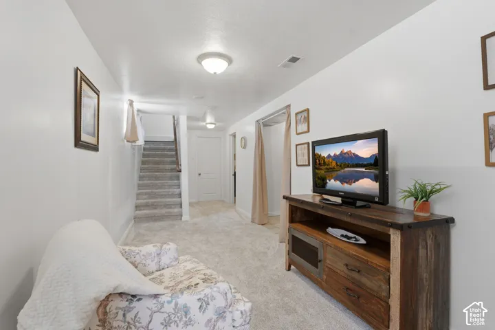 Carpeted flooring throughout